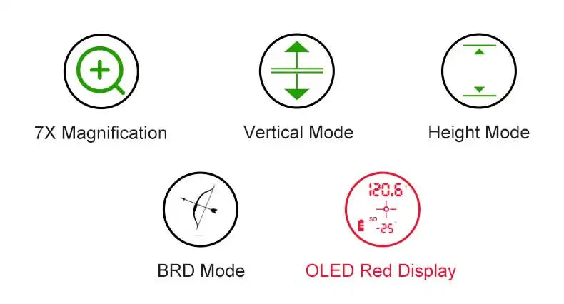 2000Yard Laser Rangefinder for Hunting 1200Yard With OLED Red Display 7x Amplification Distance Meter Outdoor