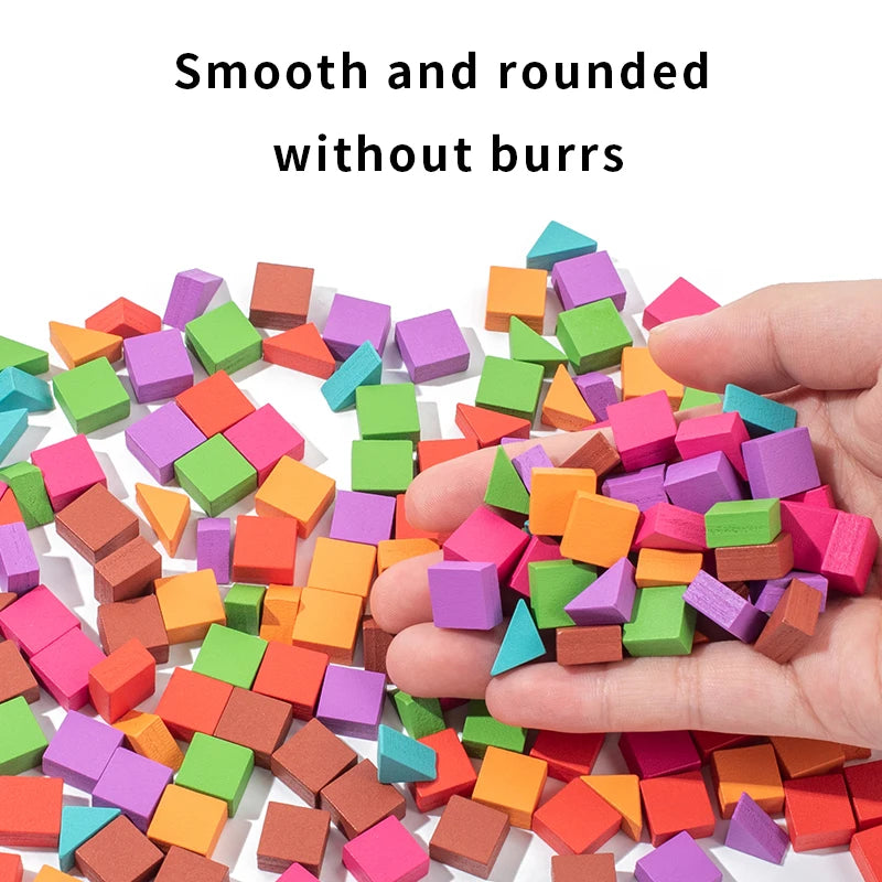 Wooden Pixel Mosaic Pattern Blocks Puzzle Game