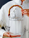 1350ml Bamboo Handle Beam Tea Pot Heat Resistant Glass Teapot With Filter Flower Tea Kettle Kungfu Lifting Beam Tea Pot Teaware