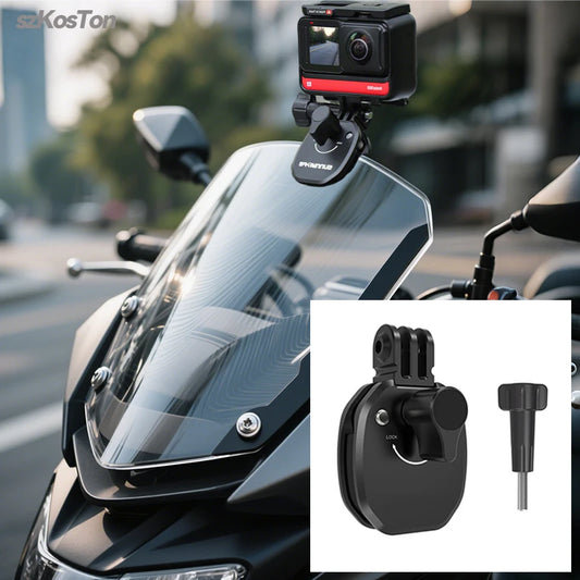 Motorcycle Windshield Clip Mount for Action Cameras and Smartphones
