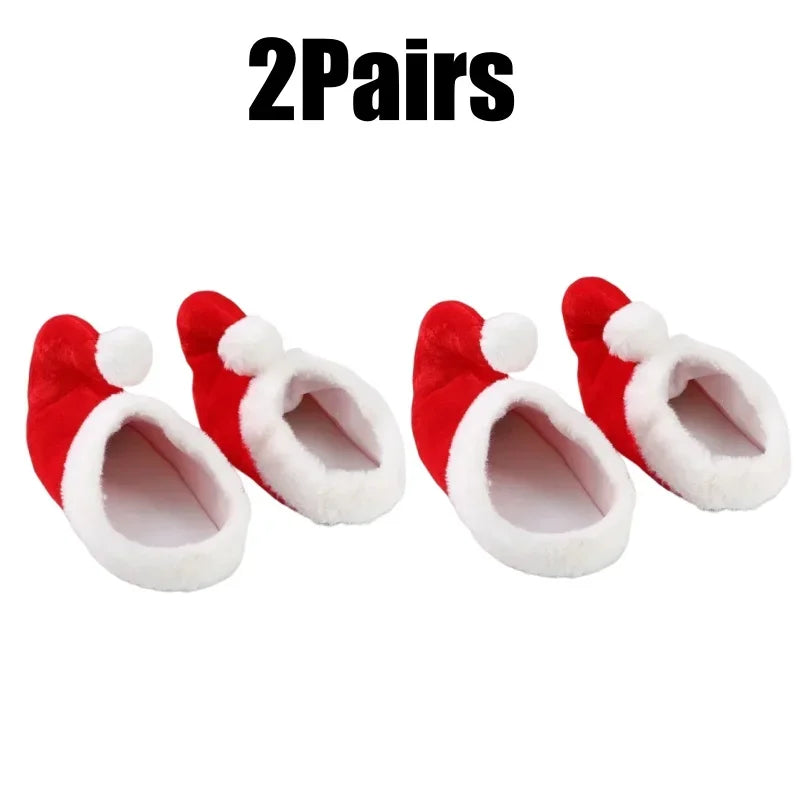 Christmas Decoration Slippers Cotton Slippers Santa Claus Elf Shoes Toe Anti-slip Warm Slippers for Adults  Christmas Party