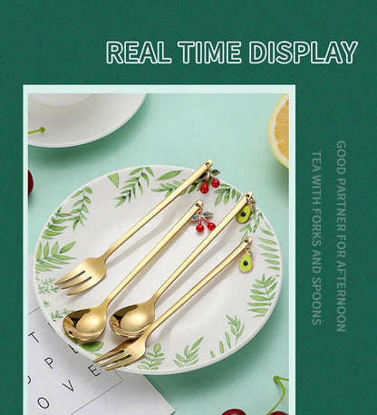 Cute Metal Pendant 304 Stainless Steel Spoon Hollow for Ice Cream Tea Dessert Coffee Scoops Kitchen Tableware Accessories