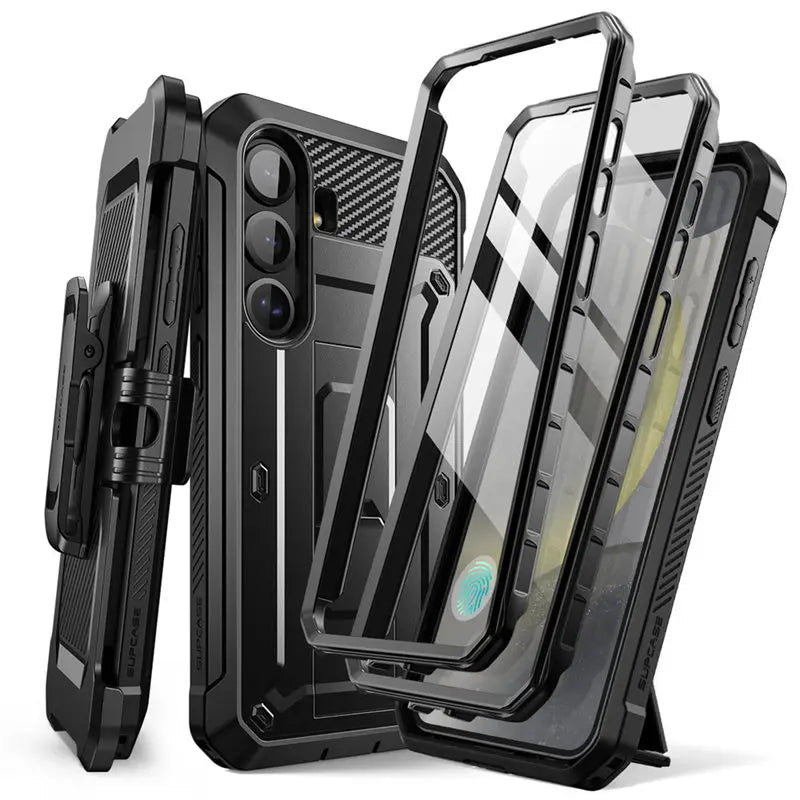 For Samsung Galaxy S25 Case UB Pro Heavy Duty Rugged Phone Case with 2 Front Frame Built-in Screen Protector & Kickstand