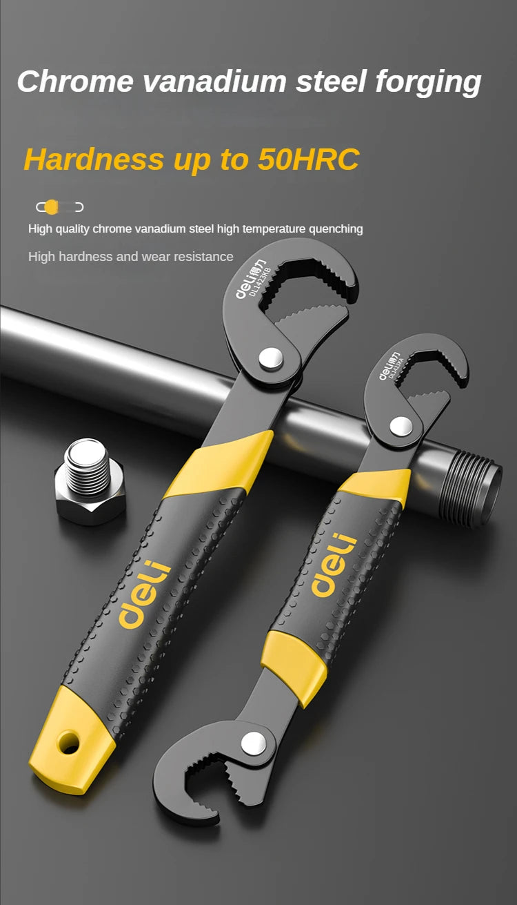 14-30 / 30-60mm Universal Key Pipe Wrench Open End Spanner Set High-carbon Steel Snap N Grip Tool Plumber Multi Hand Tool