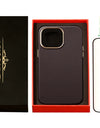 Original Leather for Magsafe Case for iPhone 14 Pro 14Pro Magnetic Cover with Tempered Glass Screen Protector
