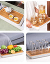 Bamboo Tea Tray Home Living Room Kungfu Tea Set Small Tea Tray Draining Dry Soaking Table Storage Wet And Dry Use