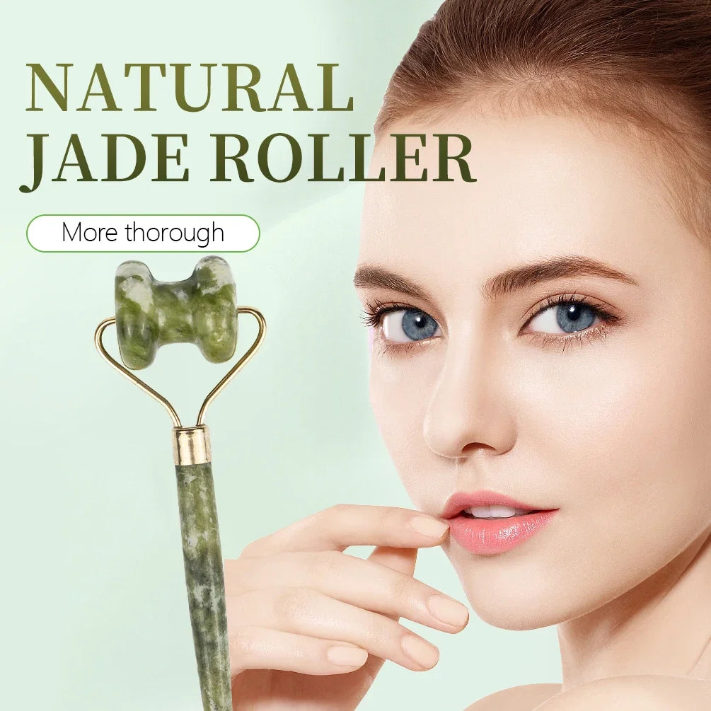 1Pc 3 Style Jade Stone Roller Eyes Nose Face Arms Neck Massage Roller Face Slimming Body Head Neck Massage Tools