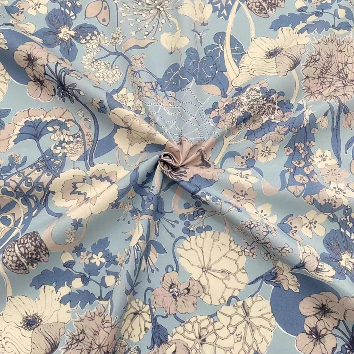 1M 80s 100% Cotton Like 2025 Liberty Moonlight Garden tana lawn cotton Fabric DIY handmade Sewing Dress Clothing Designer cloth