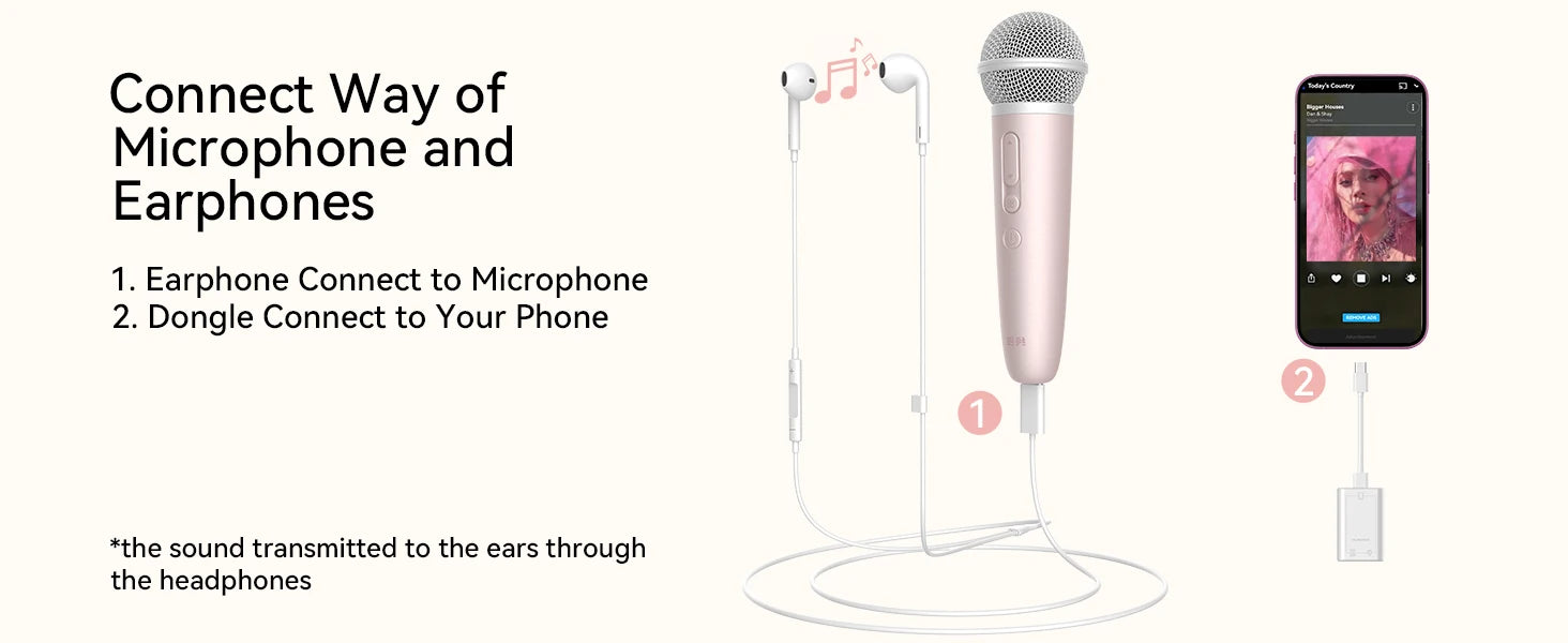Microphone with Earphone & Mic Stand for Recording and Live Streaming, Wesing, Smule, Starmaker, YouTube, Podcasting & All Apps