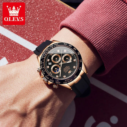 Men's Watches Quartz Watch Silicone Sport Date Chronograph Waterproof Luminous Multifunction Men's Quartz Watch