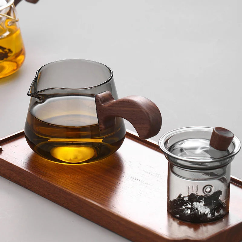 Japanese 350ml Side Handle Glass Teapot With Tea Infuser Filter Brewing Flower Tea Pot Puer Oolong Tea Maker Kungfu Tea Set