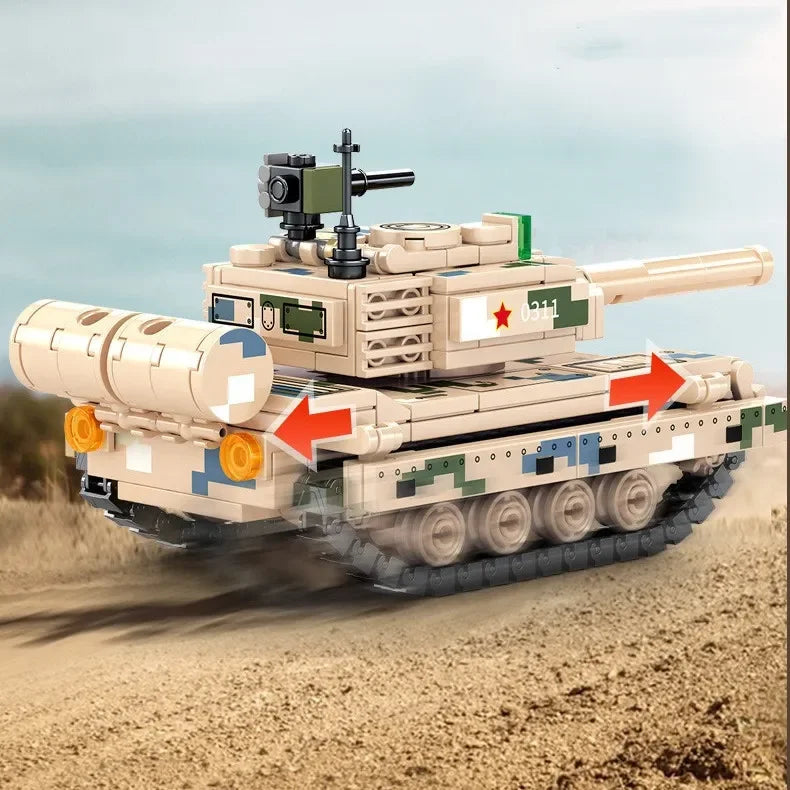 Blocks Chinese military tank chariot Model action figure social games s toys boy birthday gift room decoration ornament