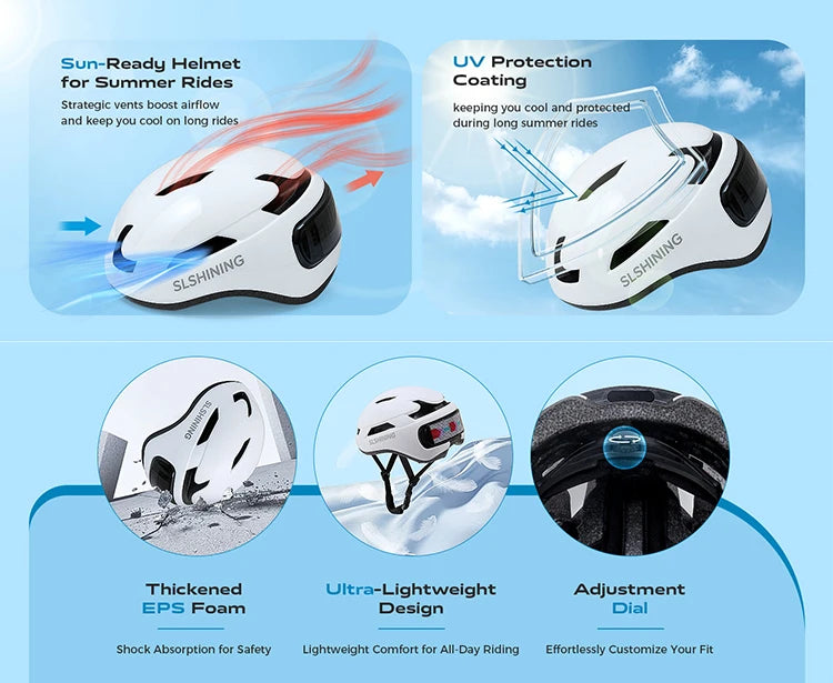 LED Display Cycling Helmet Adjustable Road And Mountain Bike Helmet