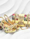 Italian Design Rhinestone-encrusted Ladies Party Shoes And Special Bag High Heels And Dual Purpose Bag Women's Shoes