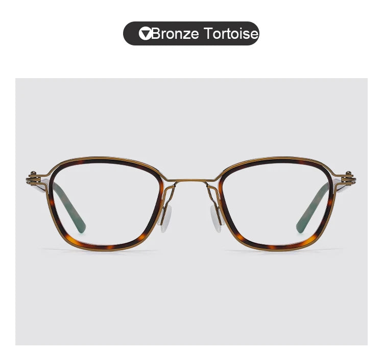 Vintage Square Titanium Acetate Eyeglasses Frame