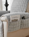 1Seater Recliner Sofa Covers Flannel Plush Armchair Slipcovers with Pockets Lazy Boy Relax Recliners Sofa Mat Chair Cover Home