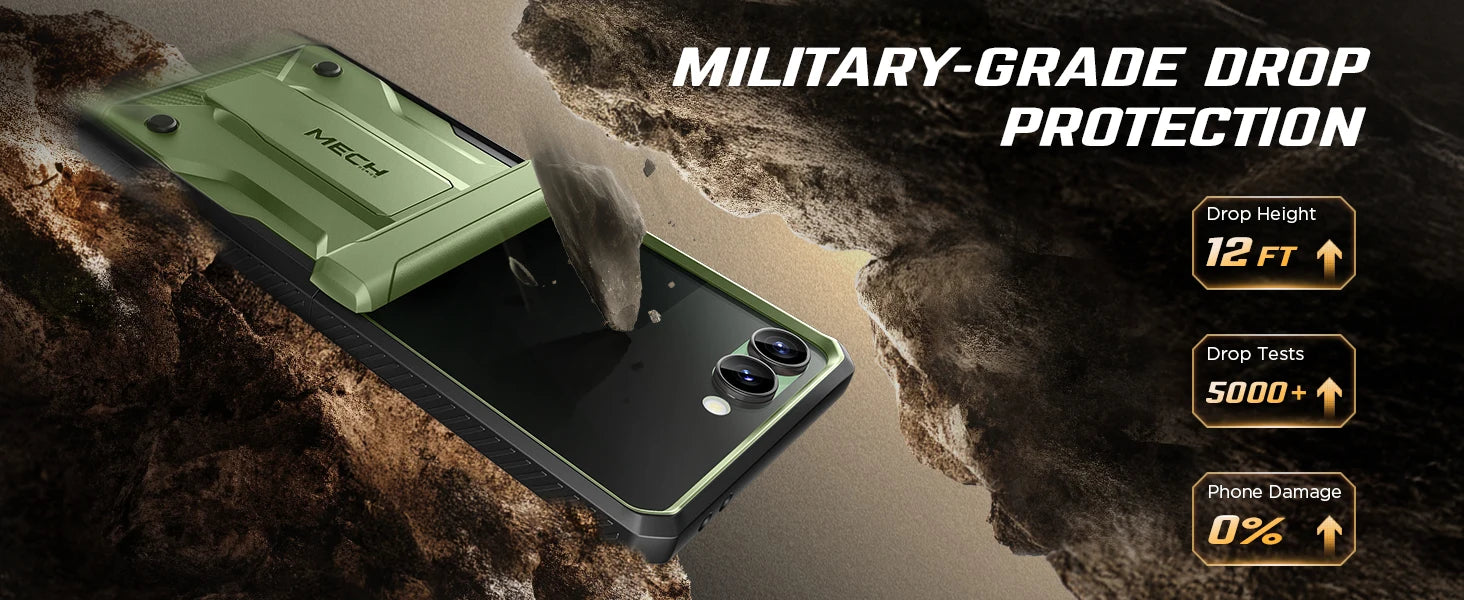 For Galaxy Z Flip 7 Case with Kickstand & 360° Rotatable Belt-Clip Built-in Privacy Screen Protector Hinge Protection Phone Case