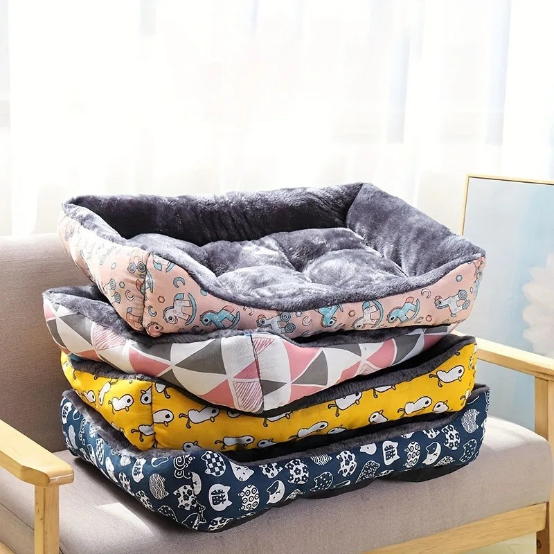Printed Winter Pet Bed Sofa Mat for Dogs and Cats