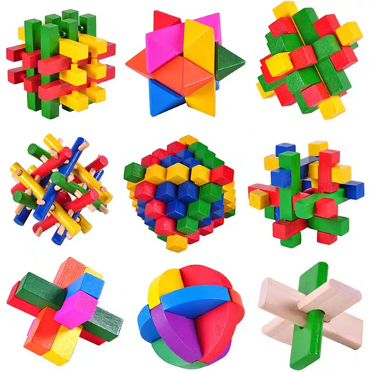 Wooden Kong Ming Lock Lu Ban Lock IQ Brain Teaser Puzzle Games  3D Puzzles for Adults Montessori Educational Toys