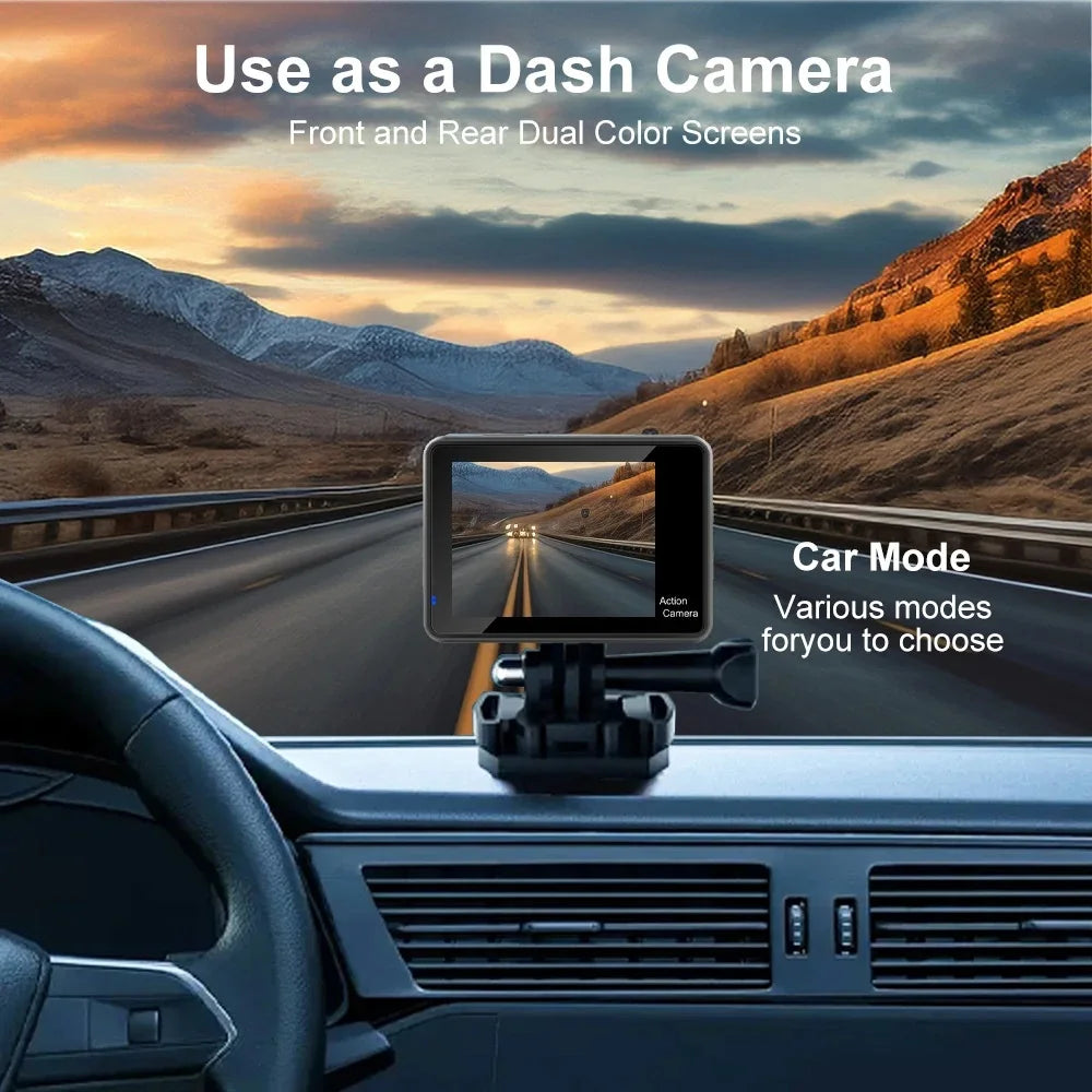 5K 4K60FPS Action Camera 50MP Dual Screen Touch Display WiFi EIS Waterproof Sports Camera with Wireless Microphone Support