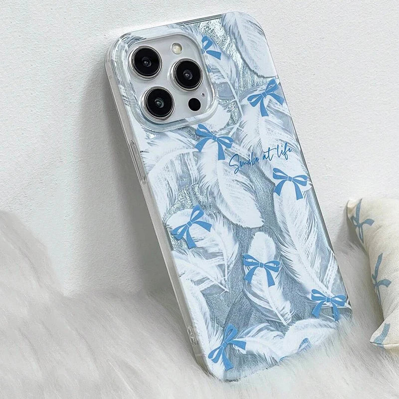 Case for iPhone 17 16 Butterfly Bow Print Phone Cases for iPhone 17 Air 15 14 16E Cover