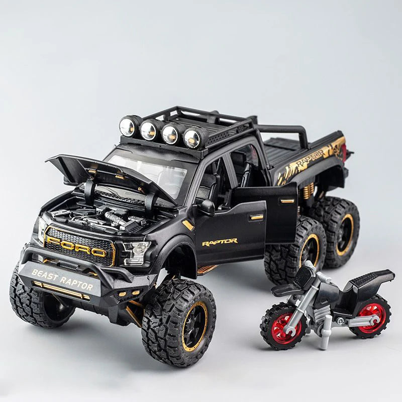 1:28 F150 Off Road Pickup Truck Alloy Diecast Model Car High Simulation Collections Home Trendy Toy Birthday Gift For Friend Boy