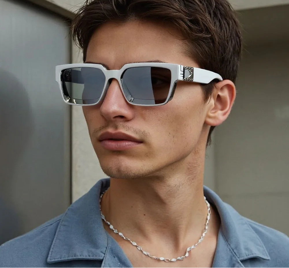 Retro Square Millionaire Sunglasses With UV400 Protection