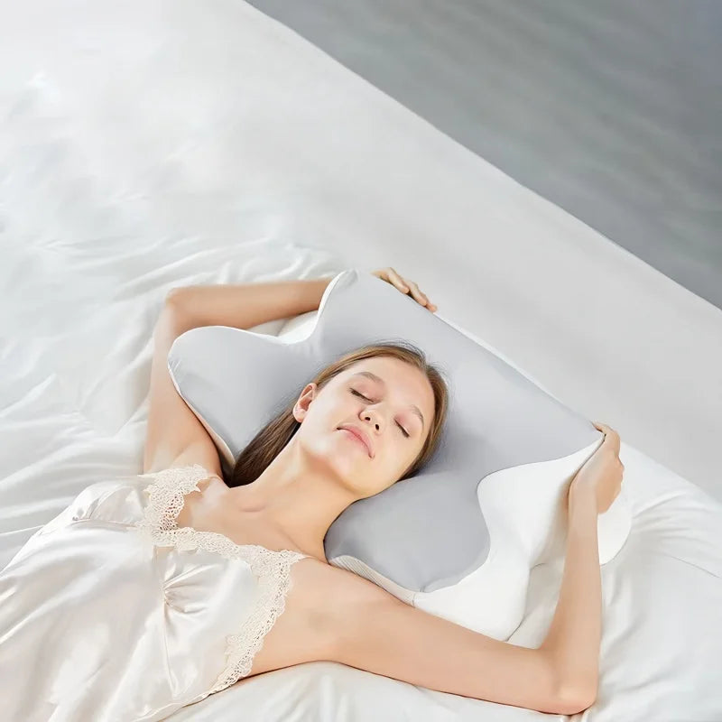 Large Ergonomic Cervical Pillow Memory Foam Sleeping Pillow Butterfly Shape Orthopedic Pillow Improve Sleep Quality