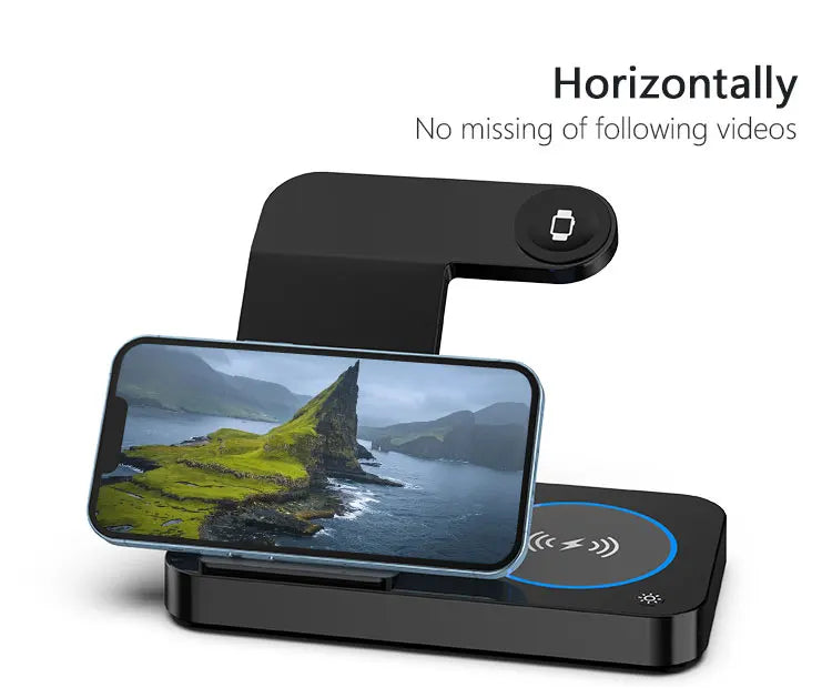 Portable Desktop Mobile Phone Wireless Charger Station 3In1 4 3 In One 3 In 1 Folding Megnetic Foldable 10W 15W Wireless Charger