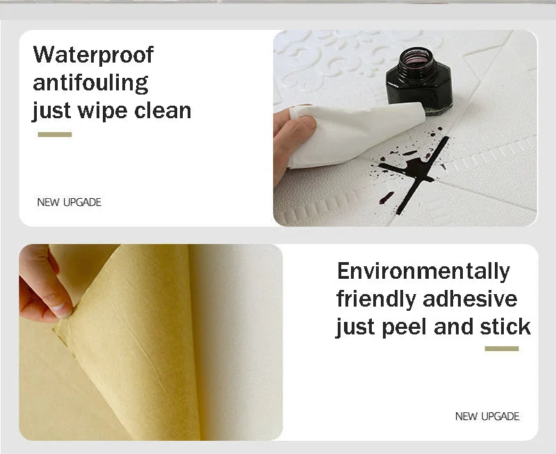 3d Ceiling 70*70cm Wall Stickers Bedroom Living Room Decoration Soft Pack Foam Stickers Waterproof Wallpaper Background Wall