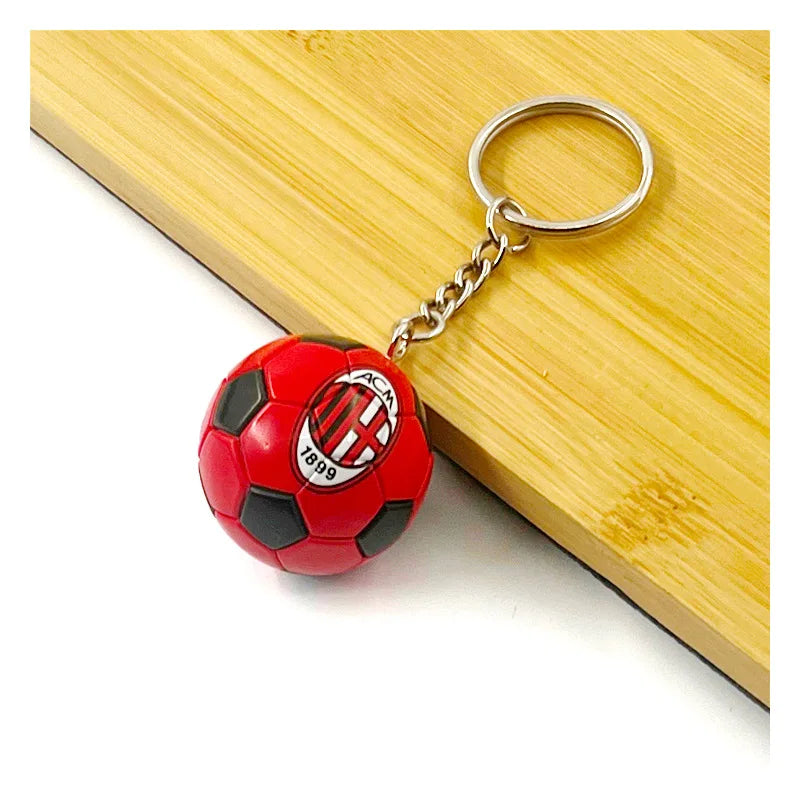 Football Club Soccer Ball Keychain Team Flag Pendant Fan Souvenir Bag Charm