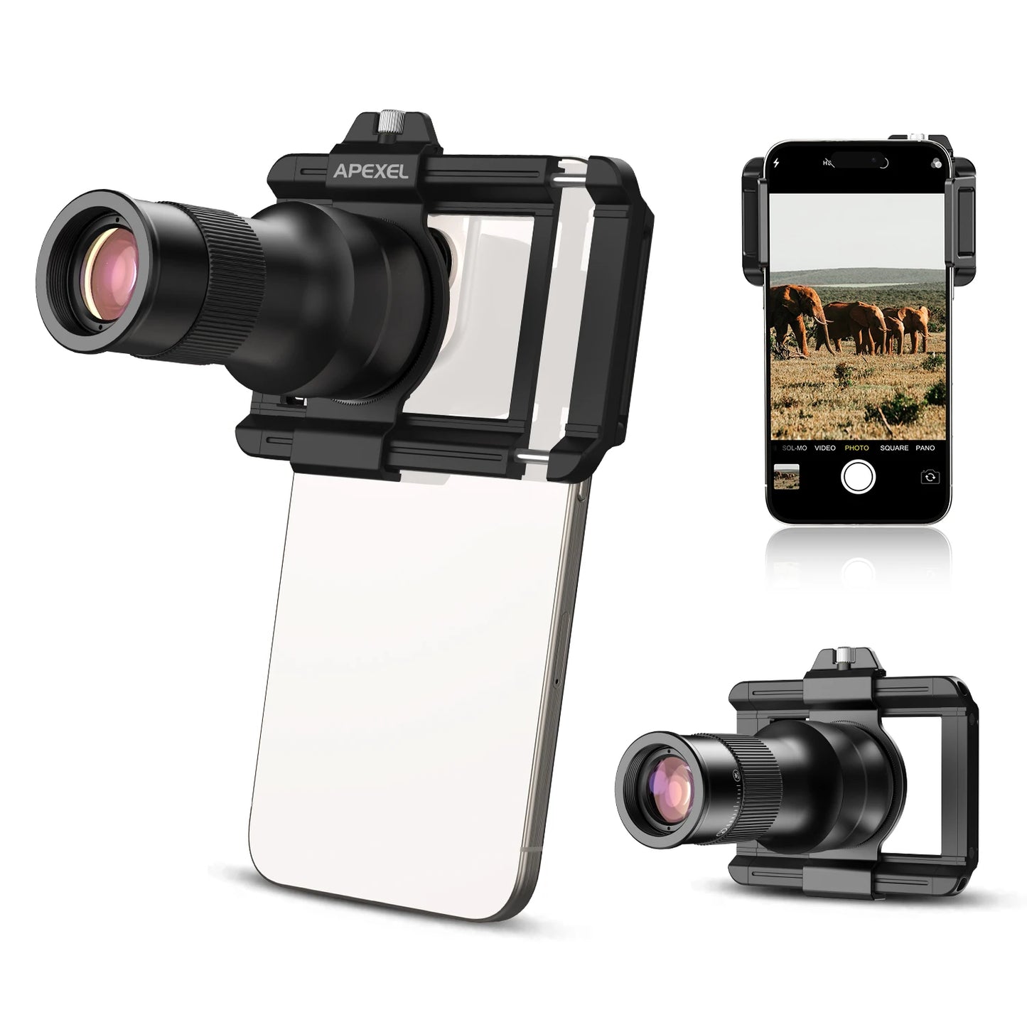 6X Telephoto Macro Smartphone Lens with Universal Phone Mount