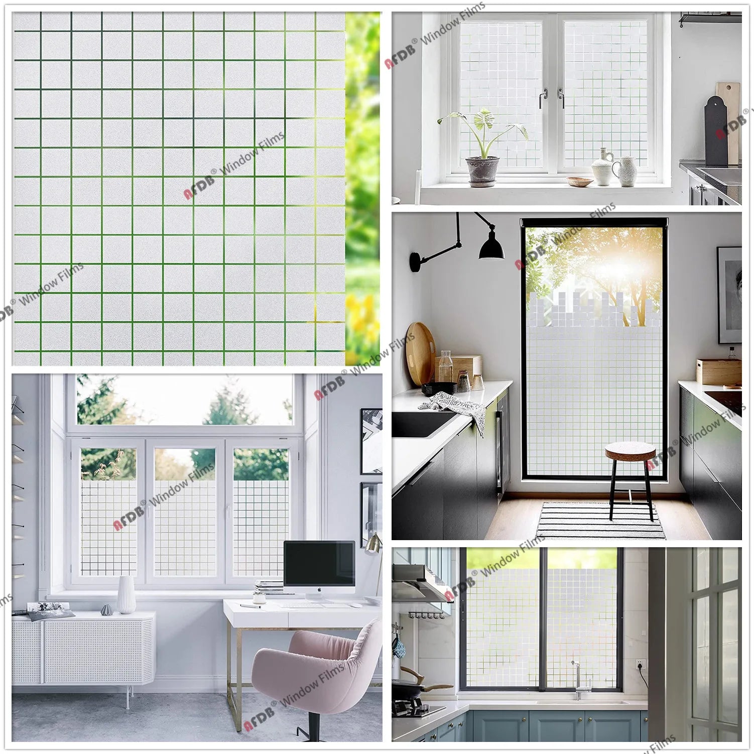 Frosted Privacy Striped Window Film Office Decorative Self Adhesive Glass Window Decals Width 65/75/85/90 by 200 cm