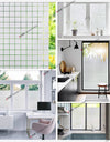 Frosted Privacy Striped Window Film Office Decorative Self Adhesive Glass Window Decals Width 65/75/85/90 by 200 cm