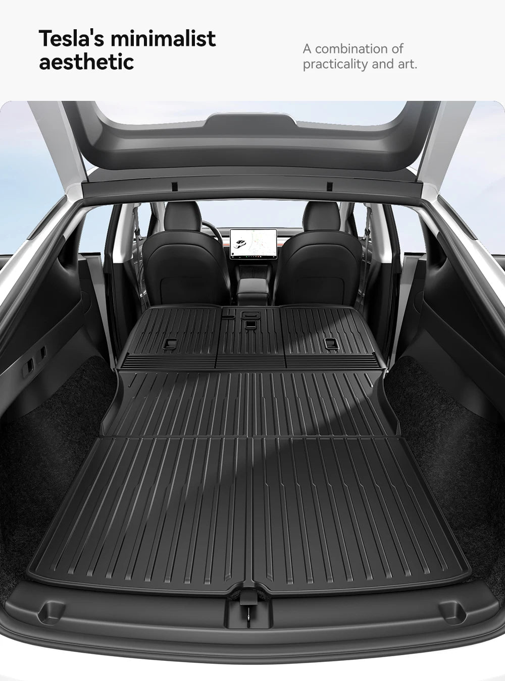 TPE Trunk Mat for Tesla Model 3 and Model Y Highland 2021 2026 Waterproof Cargo Liner