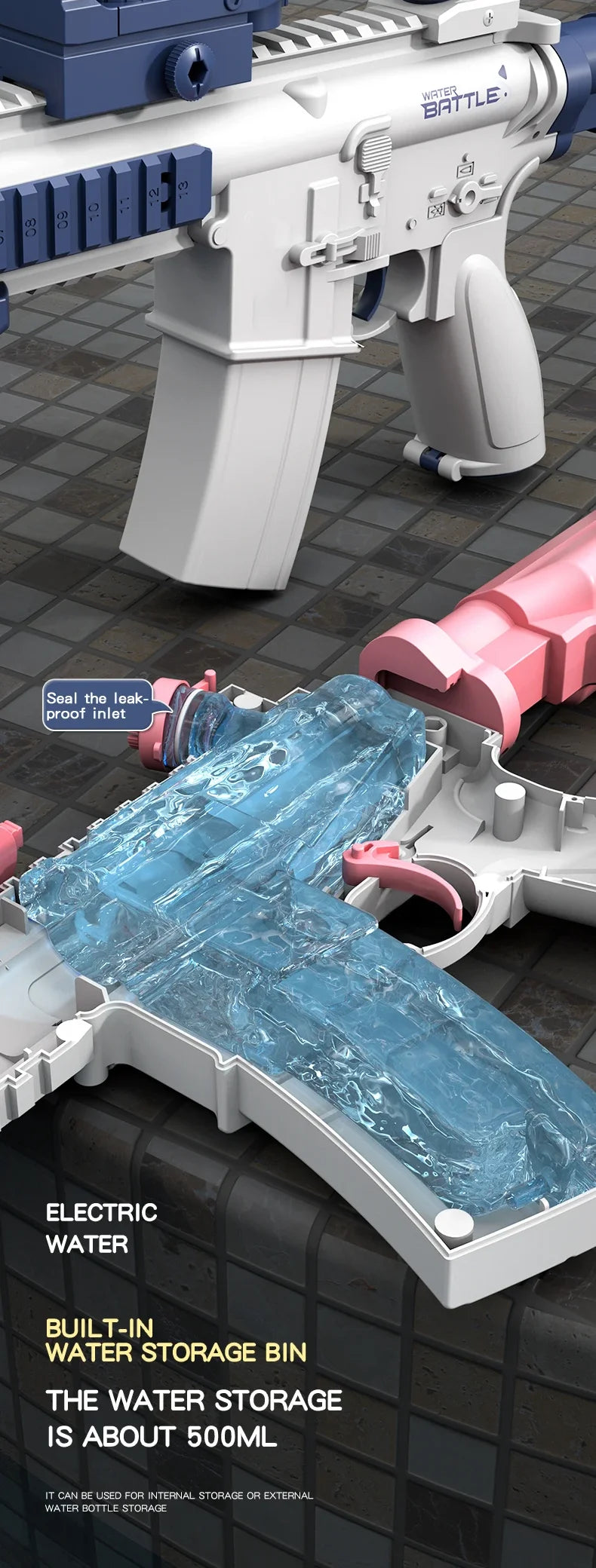 M416 Large Capacity Electric Water Gun Fully Automatic Shooting Rechargeable Water Blaster