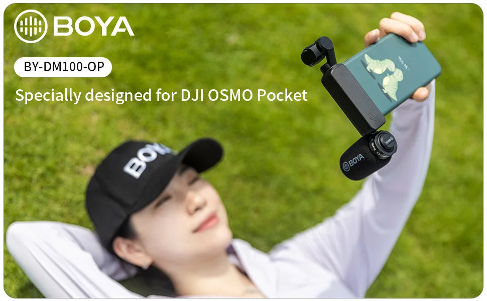 BY-DM100-OP Condenser Microphone for DJI OSMO™ Pocket Only Plug and Play Mic Live Streaming Youtube Video Recording Vlog
