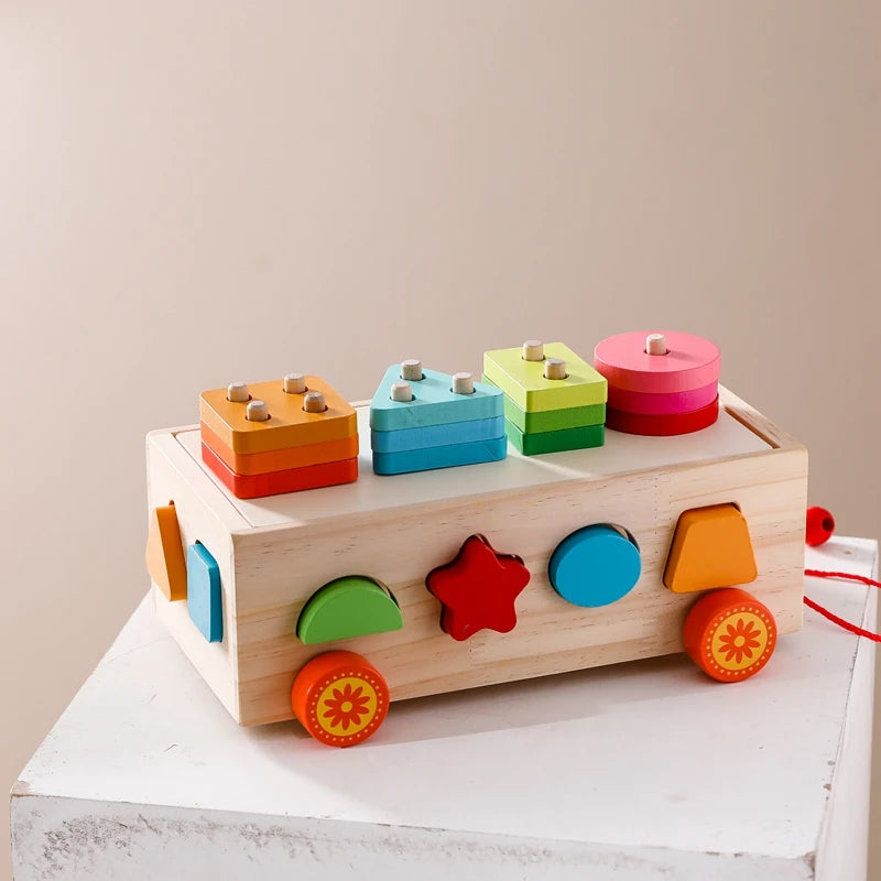 Newborn Baby Wooden Shape Sorter Montessori Toddler Early Education Toys Intelligence Box Shape Matching Toys for Children