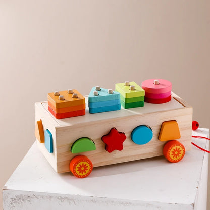 Newborn Baby Wooden Shape Sorter Montessori Toddler Early Education Toys Intelligence Box Shape Matching Toys for Children