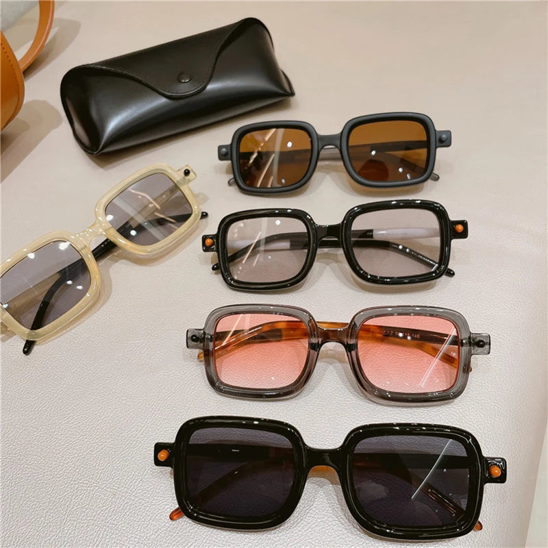 Retro Square Sunglasses With UV400 Protection