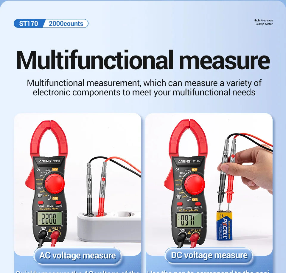 Clamp Meter Multimeter With HD Backlight Display Screen Mini Amperimetric Clamp Tester Noncontact Electrician Tools