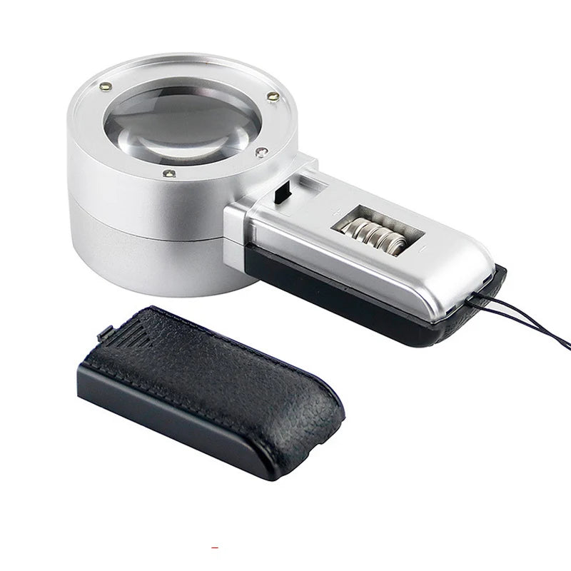 30X LED UV Magnifying Glass Handheld Loupe Dual Lens