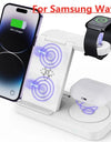 4 In 1 Wireless Charger Stand For iPhone 15 14 13 12 Samsung S23 S22 Ultra Note Galaxy Watch Foldable Fast Charging Station Dock