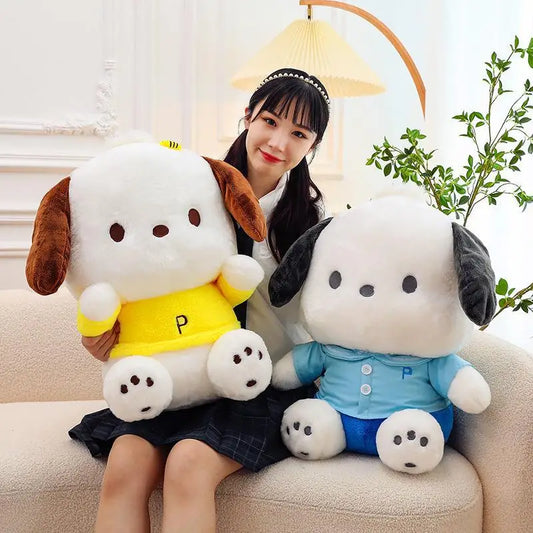 Cartoon Sanrio Pochacco Plush Toy Soft Stuffed Doll Cute Sofa Cushion Bedroom Decoration Soothing Pillow Anime Gift