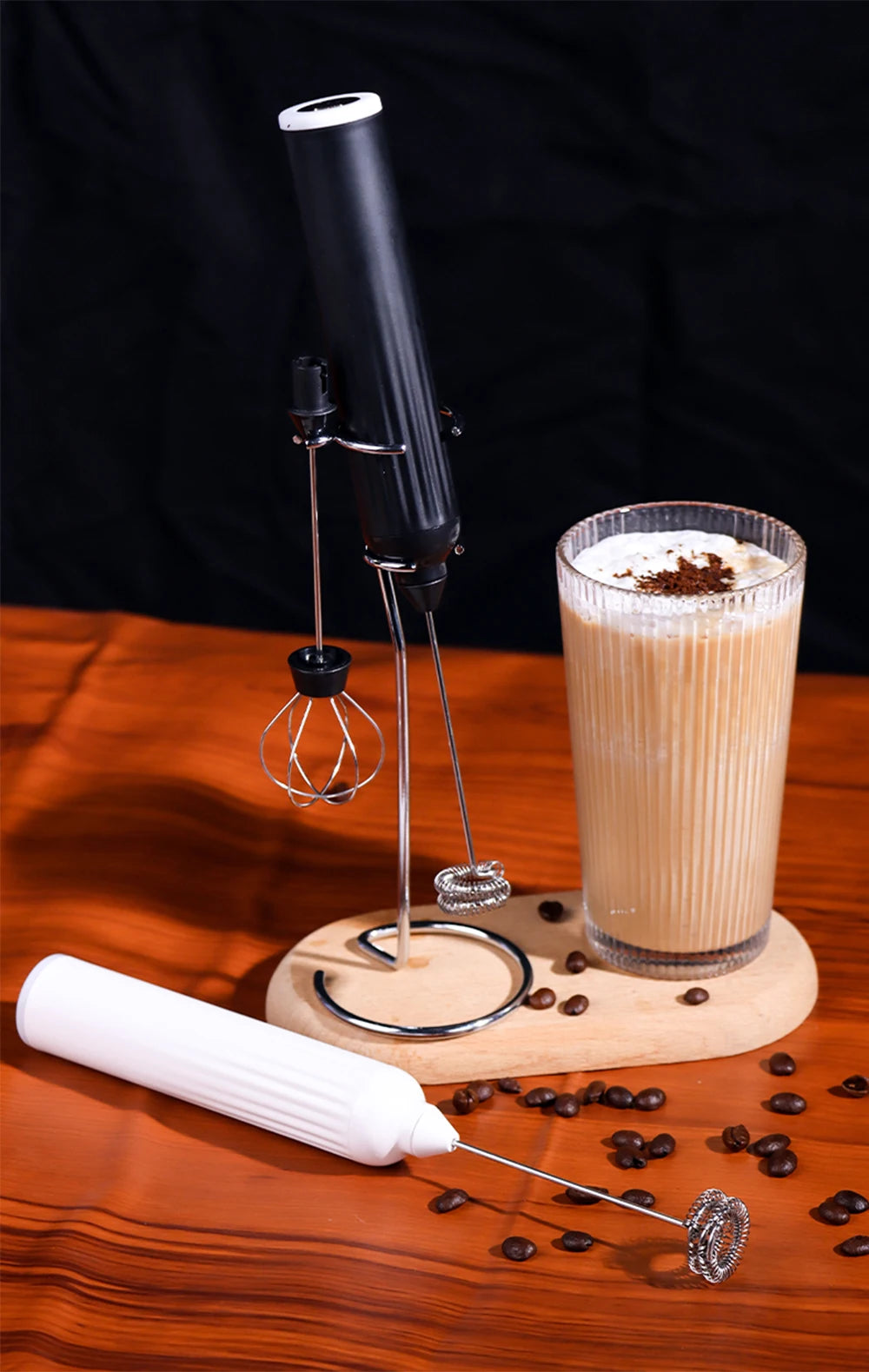Electric Milk Frother USB Rechargeable Wireless Milk Foamer Coffee Whisk Mixer Egg Beater Mini Frother Handle Stirrer 3 Speeds