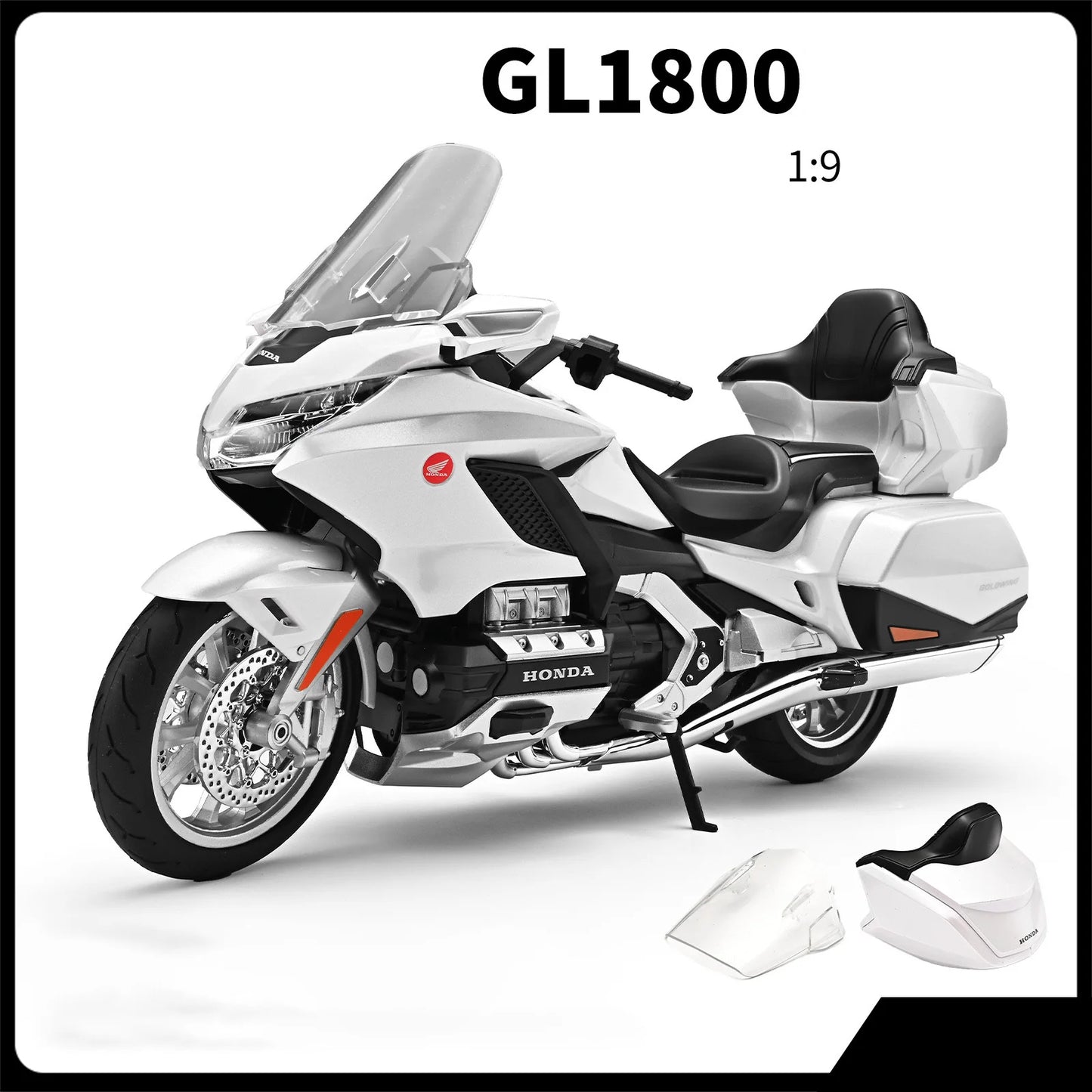 Diecast Honda Gold Wing GL1800 Touring Motorcycle Model 1 to 9 Scale