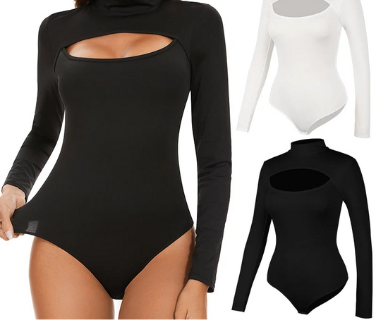 High Collar Shapewear Bodysuit for Women – Tummy Control Slimming Corset