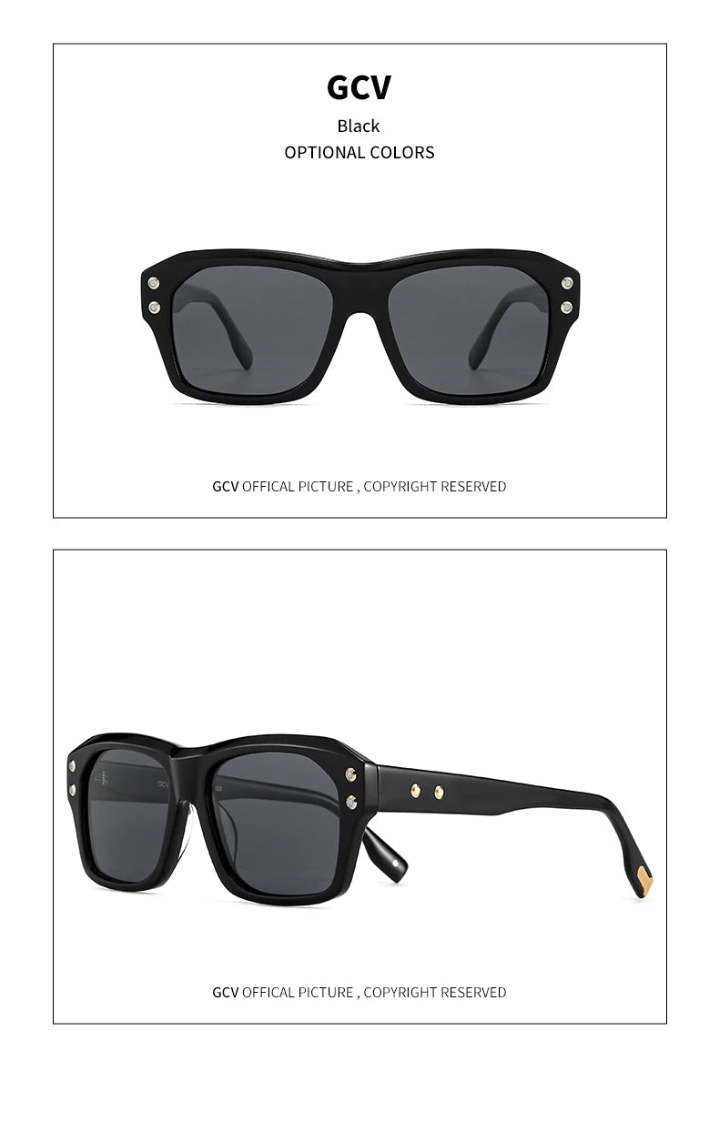 Acetate Square Polarized UV400 Mirror Gradient Fashion Sunglasses for Men Women Luxury Eyewear