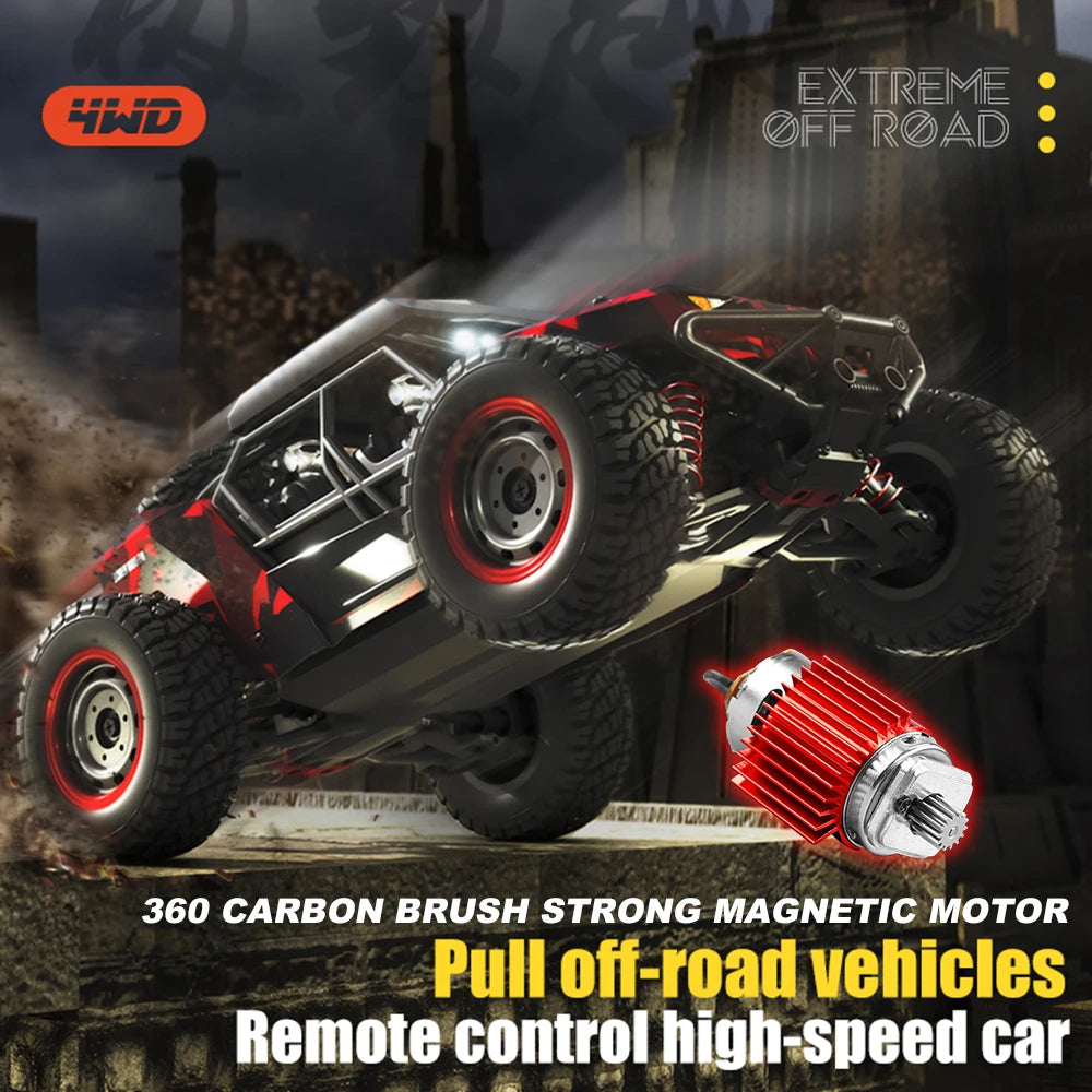 50KM/H 4WD RC Car With LED Remote Control Off-road Cars High Speed Drift Monster Truck for s vs Wltoys 144001 Toys