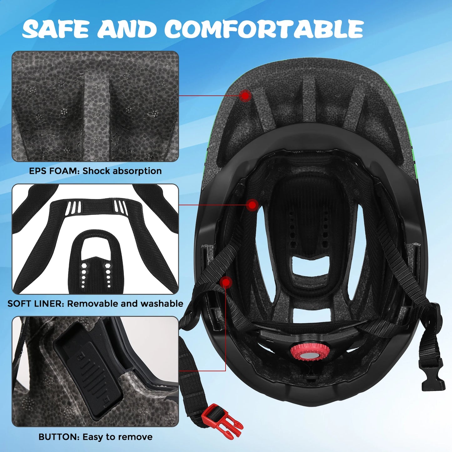Detachable Full Face Bike Helmet For Cycling And Skating